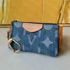 Portafoglio in denim per donna designer di cartoncino da uomo borsa jeans blu v Wormeds Women Fashion Holdhide Tolled Bag della cerniera unisex Coin Borse