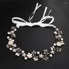 Coix de cheveux Bridal Hairband Imitated Pearl Headress Fleur Couronne de fleur Bride Garland Head Hoop Wedding Bandbands Femmes Bijoux