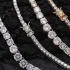 Yu Ying Hip Hop Chain 925 Стерлинговое серебро 18K Золото покрыто льдом из циркона постепенное изменение теннисной цепь CZ для мужчин/женщин