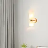 Lampy ścienne Szklanie LED Minimalistyczne nowoczesne salon sypialnia sypialnia nocna czytanie światła mleczne biały niebieski dymny szary lampa