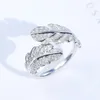 Cluster anneaux Brillian Fashion Leaf ouverture des femmes ajustives bijoux aaacz mariage bijoux