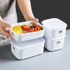 Bento Boxes Plastic Lunch Box Food Storage Container med lock Kylmedel Fresh Frukter Sealed Bowl Picnic and Camping Cutlery Q240427