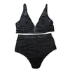 Damenbadebekleidung Kleinkind Bikini Top zwei Badeanzug hohe taillierte gestickte Sets Doppel -Schulterbadeanzüge für 2024 Farbe