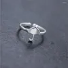 Cluster Rings Creative Fashion Simple Korean Style Silver Plated Jewelry Paraply Borsted Tool Opening SR202