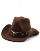 Women Men Hollow Western Cowboy Hat with Tauren Belt Winter Autumn Jazz Jazz Jazz Toca Sombrero Cap Rozmiar 5658CM 2202178572134