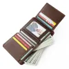 Geldbörsen minimalistischer Männer Vintage echte Leder Brieftaschen für Männer RFID Blockieren vertikaler Business -Kreditkarten -ID -Halter -Geldclip -Geldbörse