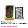 Games 1 Deck Tarot Cards Plastic Rider Waite Gold Black Waterproof Drabrable Oracle Divination With Guide Book L720