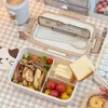 Bento -Kisten süße tragbare Lunchbox mit Schlafsaal für Mädchen Schulen Kinder Plastik Picknicktschachteln Mikrowellen -Lebensmittel -Lagerbehälter Q240427