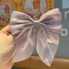 Sweet Bow Hairpins Solid Color Bowknot Hair Clips For Girls Satin Butterfly Barrettes Duckbill Clip Kids Hair Accessories