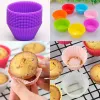 Mögel 12st Silicone Cake Mögel Rundformad Muffin Cupcake Baking Mögel Kök Kök Matlagning Bakeware Maker Diy Cake Decorating Tools