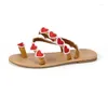 Casual Shoes Solid Basic Low Heel Toeed Sandaler för kvinnor Fashion Summer Rubber Ladies One-Line Spänne PU Kvinnor