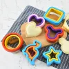 Formar 2 lager Sandwich Cutter Set For Kids Animal Dinosaur Star Heart Shape rostfritt stål Bröd Mögel Metall Cookie Cutter Mold Bake Bake