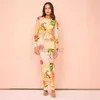 Grundläggande avslappnade klänningar Designer Dress Fashion Print Woman New Slim Fit and Slim Knit Long Printed White Bird Flower Dress