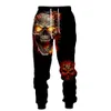 Padrão de crânio masculino calças impressas 3D Sports Sports Men's Casual Moda Sports Hip Hop Pants