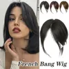 Perruques synthétiques perruque féminine simulant les cheveux en haut de la tête naturellement duvets avec huit formes différentes frange légère et mince Q240427