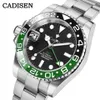 ساعة wristson cardison الفاخرة Green S Steel 20bar مقاومة للماء اليابانية NH34A حزام المعصم الميكانيكي التلقائي الأعمال الساخنة Q240426