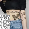 67qz Tattoo Transfer Lotus Henna Mandala Brust Temporäre Tattoos für Frauen Unterboob für Erwachsene Schmetterlingsschildkröte Löwe Gefälschte Tattoo sexy wasserdichte Tatoos 240427