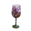 ワイングラスフォーシーズンズツリーガラス手描きアートガラス製品ホームオフィス用のユニークなドリンクウェア装飾ギフトカップ
