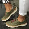 Casual Shoes Hollow Out Women's Hand-Stitched Rands Breattable Elastic Band Flat lämplig för Wide Leg Sneaker