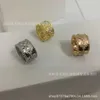 Designer hoge versie caleidoscoop ring voor vrouwen 925 sterling zilveren klaverbloem met 18k gouden diamanten mannen en dames paar