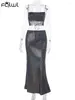 Robes de travail Habbris Spring Black Sequins Backless 2 sets en deux pièces Tenue de fête en soirée pour les femmes 2024 Sexy Bodycon Camisole Long Jupe