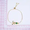 Link Bracelets Lovely Bracelet Luxury 6 Color CZ Zircon Thin 14k Gold Wrist Chain For Women Girl