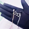 Studörhängen Style Bling Crystal Ear Studs Hollow Star Long Tassel Drop For Women Exquisite Rhinestone Earing Fashion Jewelry