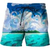 Zomerheren shorts snel drogen Hawaii Holiday Sports Swimming Trunks Fashion 3D Coconut Tree Gedrukt Loose 6xl 240417