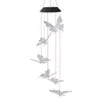 Dekorativa figurer Butterfly Solar Lights Wind Chime Colorful Light Waterproof Hanging Lamp Chimes for Yard Lawn