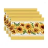 Table Cloth 4pcs Flower Spring Placemats For Dining 12x18inch Holiday Season Decors Linen Washable Bees Mats D08D