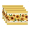 Tkanina stołowa 4PCS Flower Spring Clemats do jadalni 12x18 -calowy sezon świąteczny Dekory lniane pszczoły myjne d08d