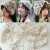 Bandanas Durag Hooked Cotton Hair Scarf pannband Lace Triangle Bandanas Turbo Dekorativa hårtillbehör Tunna solskyddsmedel Simple Headscarf 240426