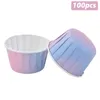 Party Supplies Gradientenfarbe Muffin Cupcake Liner Backbecher Einweg -Wrapper für Geburtstag Babyparty Hochzeitsdekoration