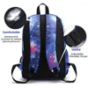 Backpack Galaxy School College Laptop USB Carica Porta per adolescenti per ragazzi Bags Star Universe Space Bookbags