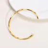 Strands Vnox Chic Mobius Cuff Bangle Bracelets for Women,Gold Color Waterproof Thin 4MM Stainless Steel Twisted Wristband Gift Jewelry