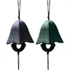 Estatuetas decorativas rolos de vento para o bell japonês bell fundido hangável ornamento ao ar livre à prova de ferrugem porta calmante porta