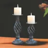 Candle Holders Candlestick Holder Hollow Vintage Metal For Wedding Home Retro Iron Wrought Pillar Stand Decoration