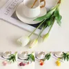 Decorative Flowers 3-head Latex Tulli Ps Real Touch Home Decoration Fake Pography Props Artificiales Tuli P Flower Arts Accessories