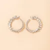 Boucles d'oreilles étalon 2024 Arrivée à la mode claire boucle d'oreille en cristal coloré pour femmes couleurs argentées cercle géométrique en métal bijoux féminin