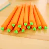 Jonvon Satone 4pcs Creative Carrot Simulation Neutral stylo mignon de papeterie coréenne Gel Office School fournit des produits de gel noir