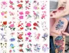 30pcslot rosa fiore di trasferimento di acqua tatuatore adesivi farfalla da donna braccio corpo manica finta arte decorazioni temporanee1325072