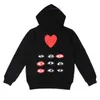 Mens Sweatshirts Designer Play Comes Jumpers des Garcons Letter Brodery Coat Long Sleeve Jacket Women Red Heart Loose Sweater Cardigan Zipper Hoodie