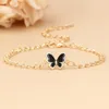 Bracelets de charme bracelet de papillon rose mignon pour femmes chaîne de liaison plaque d'or mode simple insecte bowknow charmes bracelet