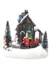 Creative Color LED Lights Christmas Small Train Village House Luminous Landscape Snow Figurines Resin Desktop Ornament 2111058381217