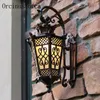 Muurlampen retro Europese ijzeren kunst Outdoor Lamp binnenplaats Balkon Corridor Chinese LED Waterdicht