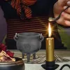 Party Decoration Witch Burning Pot Mini Handheld Portable Cast Iron Cauldron Halloween med lock värmebeständig rökelse