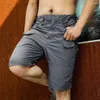 Men's Shorts Men Outdoor Elastic Fiber Pants Durable Training With Multiple Pockets Zipper Closure For Active