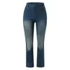 Женские джинсы уличная одежда женщин 2024 Классические джинсовые брюки с высокой талией Flare Long Pant Vintage прямо на открытом воздухе