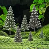 Dekorativa blommor 12 PCS Pine Cedar Sand Table Model Micro Scene Decor Mini Trees for Crafts Abs Miniature