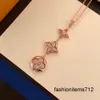 Gioielli designer collana a ciondolo a tre fiori con diamante cristallo per donna regalo di marca di lusso classico con scatola